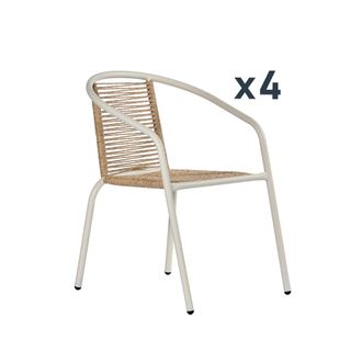 Klast Packs 4 sillas fibra sint&eacute;tica natural 52 cm x 74 cm cm