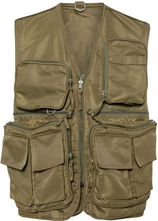 Hed Mayner multi-pocket gilet - men - Cotton/Polyamide - S - Green