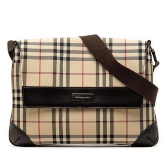 Burberry Pre-owned Burberry House Check Canvas Flap Crossbody Ladies 6MV1LHTG19QC2C3H