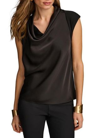 DKNY Cap Sleeve Cowl Neck Top in Black at Nordstrom, Size X-Small