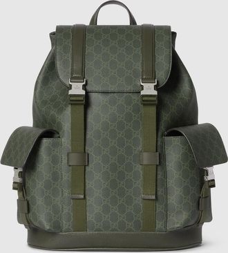 Gucci GG Monogram Large Backpack, Green, Fabric