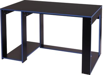 Hhg Hhg - Escritorio 834, Escritorio Para Ordenador, Escritorio De Oficina, 120x60x76cm, Negro-azul