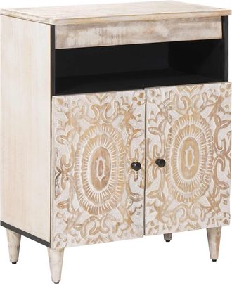 vidaXL Aparador Con Puerta 60 X 33,5 X 75 Cm Madera De Mango Maciza Vidaxl