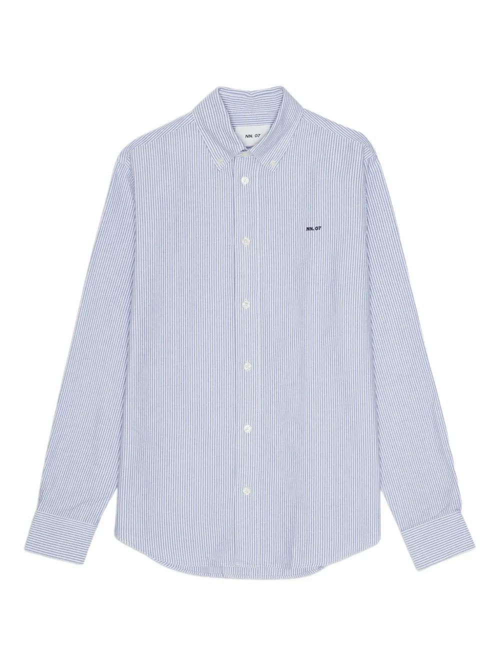 Chemise Homme NN07 Aimi - Bleu, Mélange Coton/lin, Taille S, Occasion Très Bon état