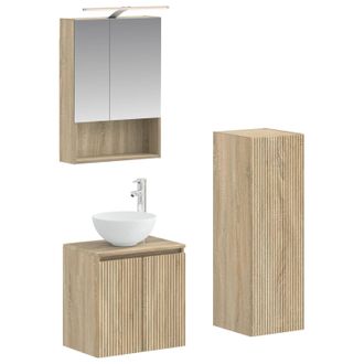 vidaXL Juego De Muebles De Ba&ntilde;o 4 Pcs Roble Sonoma Vidaxl