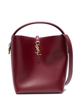Saint Laurent Borsa a spalla con placca logo - Rosso
