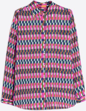 Vilagallo Womens Anastasia Button Down Shirt In Pink