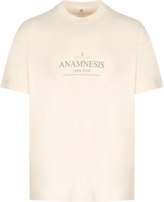 Brunello Cucinelli TEXT T SHIRT Size: M, colour: BEIGE