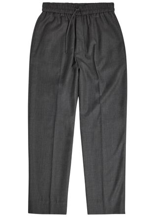 Officine G&eacute;n&eacute;rale Nilson Wool and Cashmere-blend Trousers - Grey - 52 (IT52 / XL)