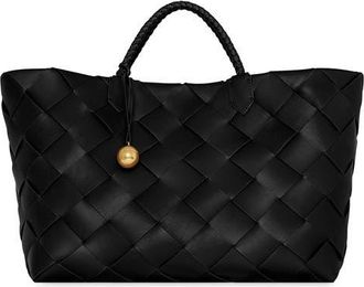 Rebecca Minkoff Frankie Woven Leather Tote in Black at Nordstrom