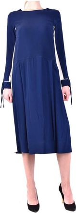 Twinset Blauwe Boothals Jurk Lente/Zomer - Dames - Casual kleedjes - Blauw - S - Kleedjes