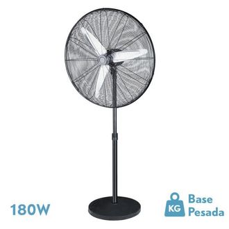 Fabrilamp Ventilador De Pie Industrial Fabrilamp Alarcon 180w Negro/plata 65cm Con Motor Ac, 3 Velocidades, Cabezal Orientable, Oscilante Y Altura Regulable Int