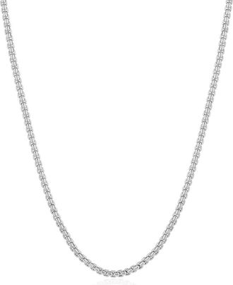 Crislu Layer Up Rounded Box Chain Necklace in Pure Platinum /Clear Stone at Nordstrom, Size 16 In