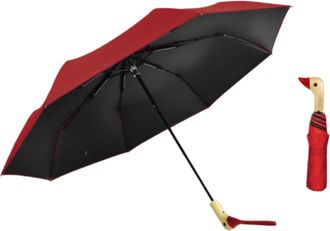 Generic Duck Head Umbrella - Duck Head 3-Fold Windproof Umbrella With UV Protection - Cute Sun And Rain Protection With 8 Ribs,Windproof Rainproof 3 Folding S