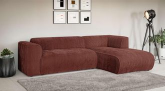 HOME AFFAIRE Ecksofa »MERID L-Form (257 cm), zeitlos & stilvolles Design,« Aufwendig gepolstert, in Cord, Chenille und Struktur