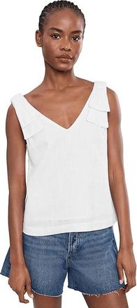 CeCe by Cynthia Steffe Bow Strap Linen Top Womens Clothing Ultra White : XL, Linen/Rayon