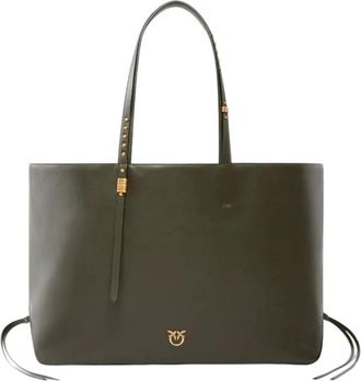 Pinko Medium Shopper Bag - Dames - Handtassen - Groen - ONE Size - Leer - Tassen