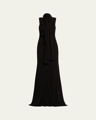 Alaia Fluid Jersey Bow Dress