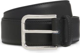 BOSS Italian-leather belt with polished pin buckle