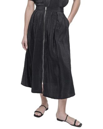 DKNY Dkny Tech Poplin Zip Front Skirt