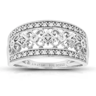 Vir Jewels 1/6 cttw Lab Grown Diamond Wedding Band in Sterling Silver For Women