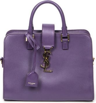 Saint Laurent Pre-owned Womens Baby Monogram Cabas Handbag - Purple - One Size