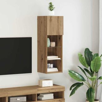 vidaXL vidaXL Mobile TV da Parete Rovere artigianale 30,5 x 30 x 90 cm
