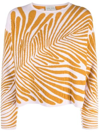 Forte_Forte patterned-jacquard textured-finish jumper - women - Viscose/Polyamide/Cotton - II - Pink
