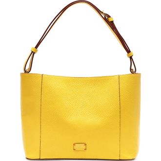 Frances Valentine June Tumbled Leather Hobo Bag in Canary at Nordstrom