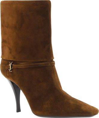 Saint Laurent Womens Vicky Ankle Boots Land Calf Leather Bos Taurus