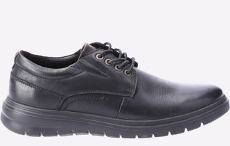 Hush Puppies Triton Zwarte Leren Veterschoenen Voor Heren