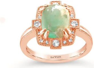 Le Vian Ladies Peacock Aquaprase Rings set in 14K Strawberry Gold