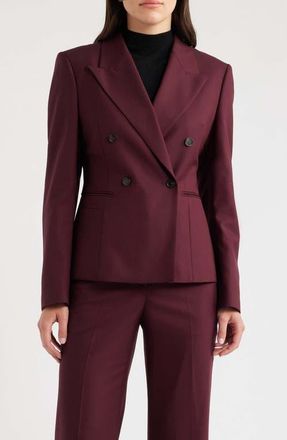 BOSS Jiamia Wool Blend Double Breasted Blazer in Port Royale at Nordstrom, Size 12