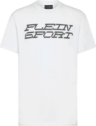Plein Sport T-shirt Ronde Hals Tijger - Heren - Sportshirts - Wit - L - Katoen - Fitness