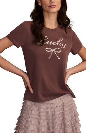 Lucky Brand Classic Lucky Bow T-Shirt in Bitter Chocolate at Nordstrom, Size X-Large