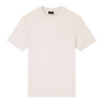 Emporio Armani T-Shirts, male, Beige, Size: XL T-shirt with logo relief