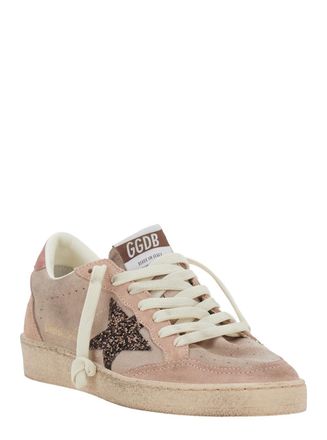 Golden Goose Womens Low Top Sneakers Ballstar Pink Suede Trainers