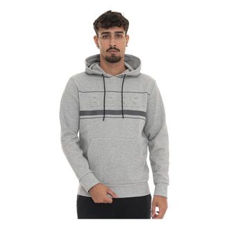 HUGO BOSS Sudadera con capucha y estampado de logo - Sweatshirts & Hoodies - Hombre - Gris - 2XL