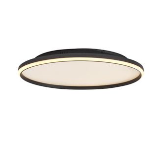 QAZQA Qazqa - Dise&ntilde;o Plaf&oacute;n De Dise&ntilde;o Negro Con Blanco Incl. Led Regulable En 3 Pasos - Xavi Met&aacute;lica /aluminio Redonda Incluye Led Max. 1 X 40 Watt