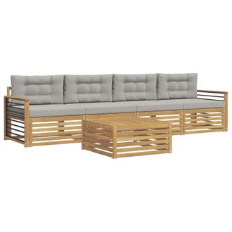 vidaXL Conjunto De Sof&aacute;s De Exterior 5 Pcs Blanco Y Gris Claro Vidaxl