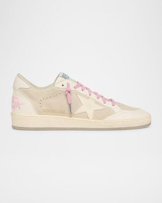 Golden Goose Ball Star Mixed Leather Low-Top Sneakers