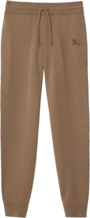 Burberry Equestrian Knight-detail track pants - women - Wool - M - Brown
