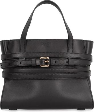 Moschino Tie Me Small leren handtas - Dames - Shoppers - Zwart - ONE Size - Leer - Tassen