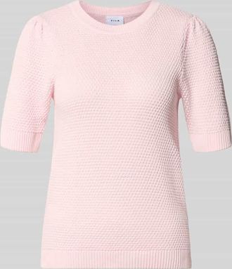 Vila Slim Fit T-Shirt in Strick-Optik Modell Vidalo in Hellrosa, Gr&ouml;&szlig;e XL