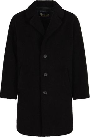 Herno Cappotto Monopetto - Heren - Mantel - Zwart - L - Wol - Jassen