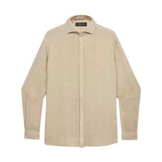 Brooks Brothers Regular Fit Linen Shirt with Spread Collar - male - Brooks Brothers - Casual Shirts - Beige - 3XL - Shirts