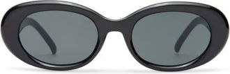 AIRE Epsilon 50mm Small Oval Sunglasses in Black/smoke Mono at Nordstrom