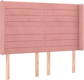 vidaXL Cabecero Con Led De Terciopelo Rosa 147x16x118/128 Cm Vidaxl