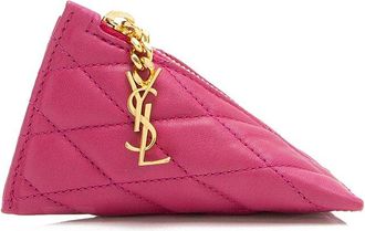 Saint Laurent Pink Lambskin Quilted Triangle Charm (Authentic Pre-Loved)