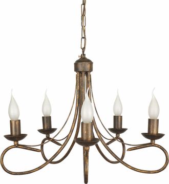 OEM L&aacute;mpara Colgante Tipo Candelabro, Color Negro Y Oro Antiguo, Alfa 290